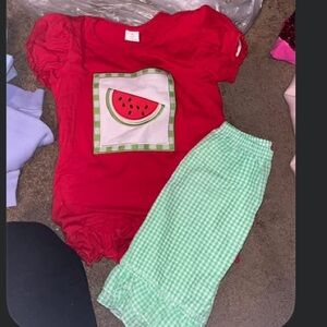 Red Watermelon Print Set